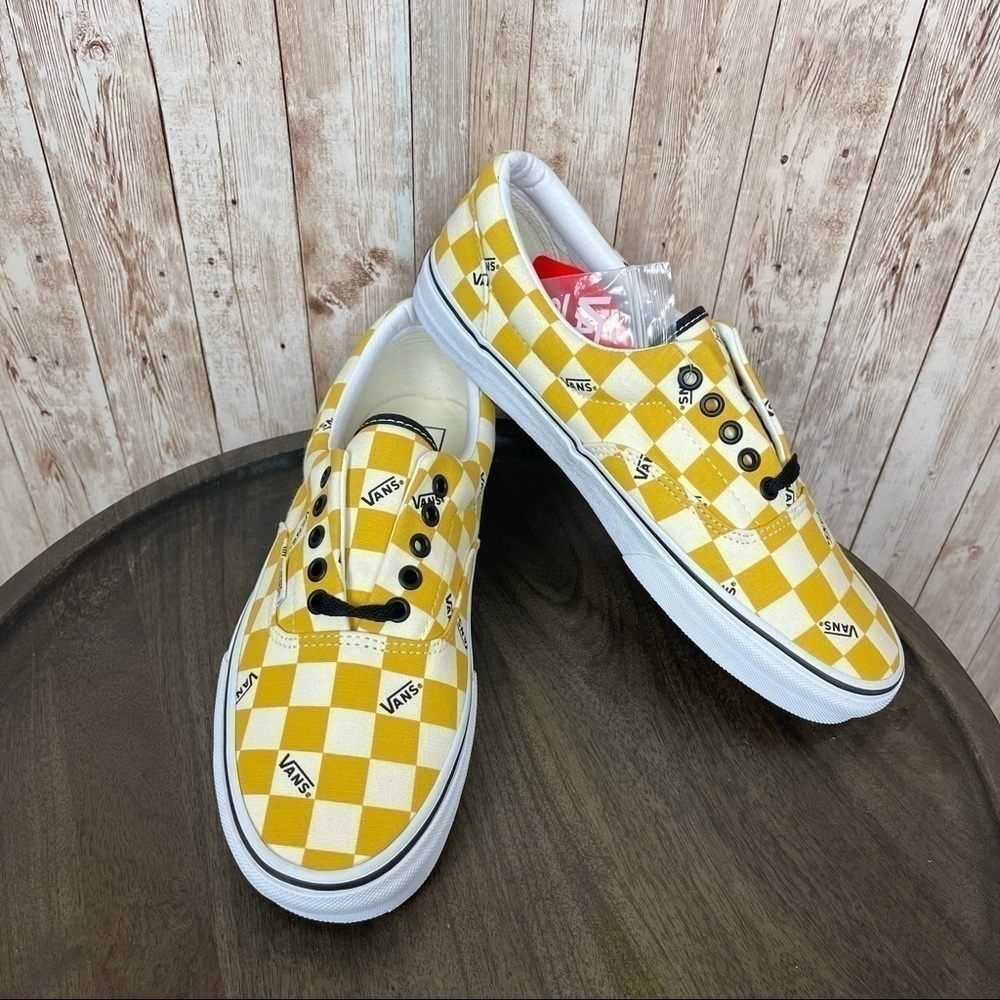 Vans Era Big Check Yolk Yellow Canvas Sneaker Size 11.5 Men - Picture 1 of 10